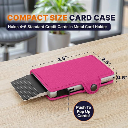 Conceal Plus Small RFID Wallet for Women, Slim Compact RFID Blocking Credit Card Holder Womens Wallet, Smart Pop Up Minimalist Card Case, Holds 4-6 Standard Cards Plus Cash & ID, Compact Travel Wallet