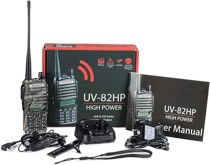 BaoFeng UV-82HP (CAMO) High Power Dual Band Radio: 136-174mhz (VHF) 400-520mhz (UHF) Amateur (Ham) Portable Two-Way