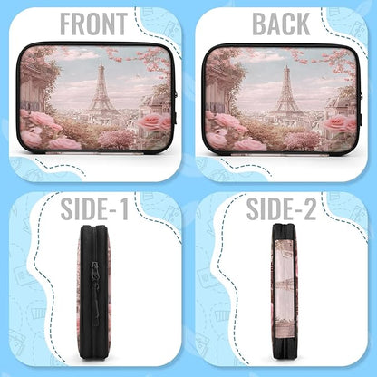 Cable Organizer Pink Roses Paris Electronics Travel Organizer Case Tech Accessories Pouch Waterproof Cord Storage Bag for Power Bank Charger Phone Earphone