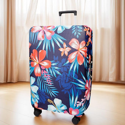 WUJIAONIAO Travel Luggage Cover Baggage Suitcase Cover Protector Skins 18-32 Inch (Flower, S (for 18-20 inch luggage))