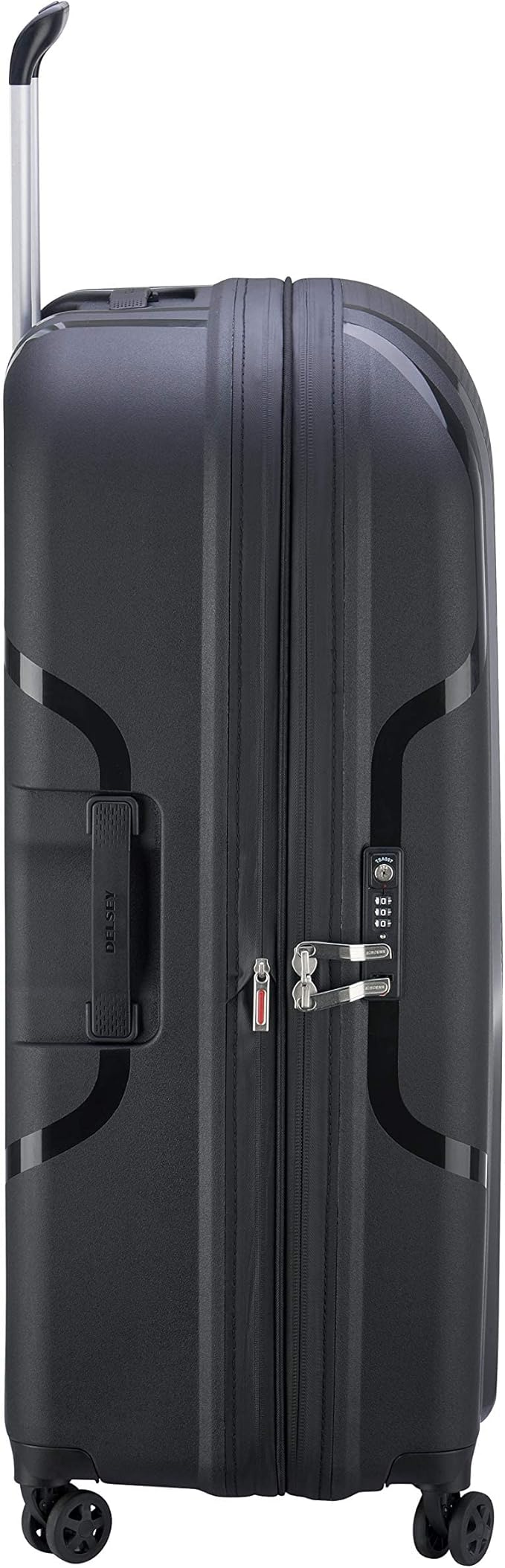 DELSEY PARIS Clavel Hardside Expandable Luggage with Spinner Wheels, Black, Checked-Large 30 Inch
