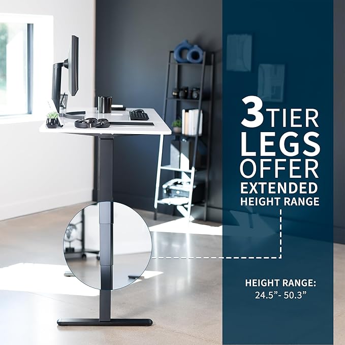 VIVO Electric Dry Erase 71 x 30 in Dual Motor Sit Stand Desk, Memory Height Adjustment, 2B Series, Whiteboard Top Black Frame, DESK-KIT-2B7WE