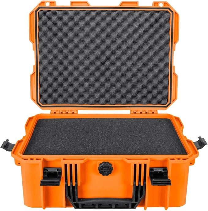 Eylar 18" Intact Series Hard Camera Case, Lightweight and Durable Stacker Design with Foam (Orange)