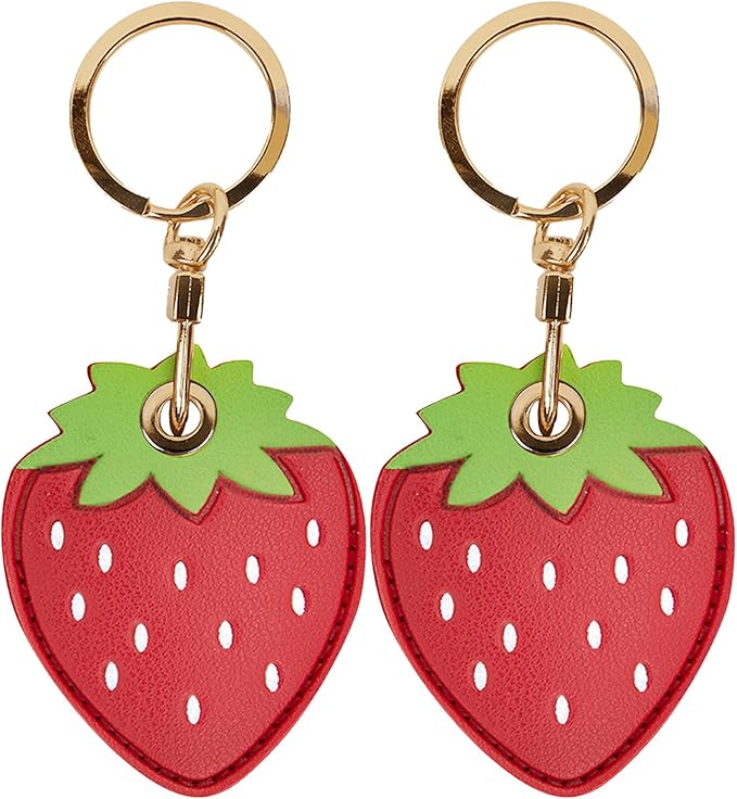 Leather Keychain Case Holder Compatible with Apple AirTag, GPS Airtag Keychain Finder Tracker with Key Ring, Anti-Scratch Protective Air Tag Cover