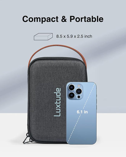 Luxtude Electronics Organizer Travel Case, Tech Organizers Travel Case, Hard Charger Organizers, Portable Cable Organizer, Travel Essentials for Charger/Mouse/Cash/Card/Pen, Tech Gifts