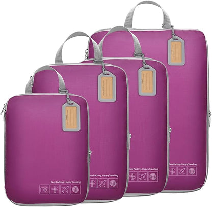 Cambond Compression Packing Cubes for Travel Women - Expandable Travel Bags Luggage Organizers Travel Essentials Compression Cubes for Travel Carry on Suitcases Organizer