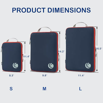 Cipway Compression Packing Cubes, Ultralight Luggage Organizer Bags, Travel Essentials for Carry on Suitcase (3 Piece,Blue)