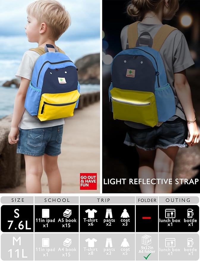 Preschool Toddler Backpack For Boys Girls, School Mini & Travel, Small Kids Child Backpacks, Kindergarten Elementary bag, 11.6" H