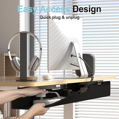 Cable Management for Under Desk,47.2" Standing Desk Cord Management Tray,Upgraded Thickened Felt Cord Organizer Tray for Office, Home, Self-Adhesive Or Bracket Mount Cable Holder,Black