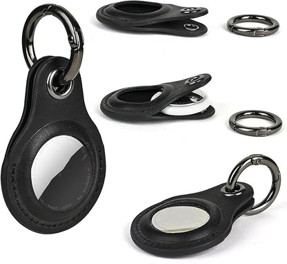 2 Pack Tusks Land Genuine Leather for AirTag Holder, Compatible with Apple AirTag, Anti-Loss Tracker Case for Dogs, Cats, Pets, Keys, Bags, Luggage, Durable & Stylish Accessory