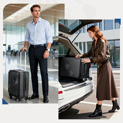 RAINSMORE Carry on Luggage Airline Approved, 20 Inch Expandable Hard Sided Carry on Suitcase with Spinner Wheels, Hard Shell Small Rolling Travel Luggages for Women Men with Tsa Lock, Grey