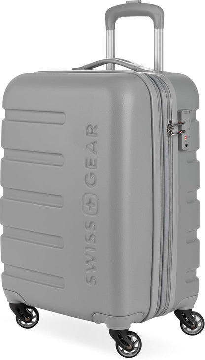 SwissGear 7366 Signature Hardside Expandable Luggage with Spinner Wheels, TSA Lock, Cup-Holder, Grey, Carry-On 19-Inch