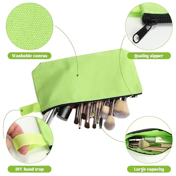 Saintrygo 30 Pcs Makeup Bag Travel Canvas Cosmetic Bag Bulk Multipurpose Small Makeup Pouch for Purse Portable Blank Zipper Toiletry Organizer DIY for Women Assorted Color(Novel,9.8 x 5 x 2 Inch)