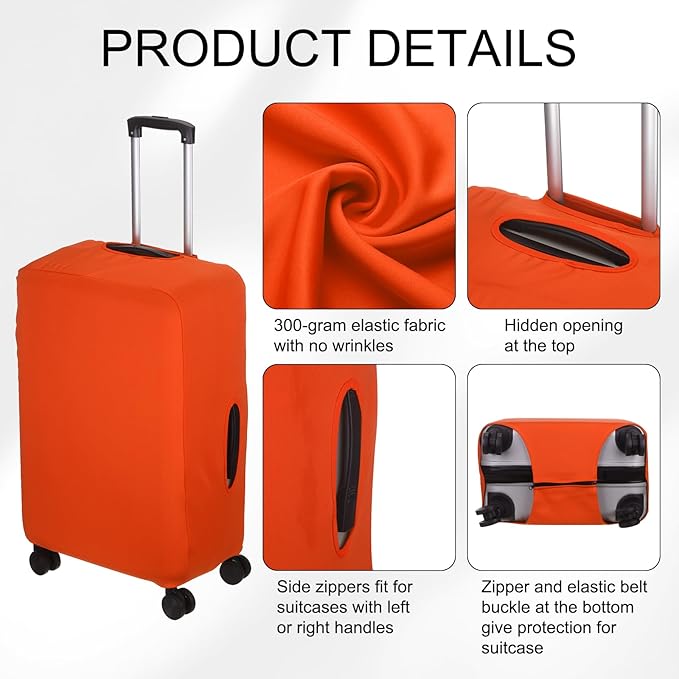 uxcell Travel Luggage Cover, Washable Suitcase Covers for Luggage Anti-scratch Suitcase Protector Elastic Baggage Protective, Fits 29-32 Inch Suit Case, Orange