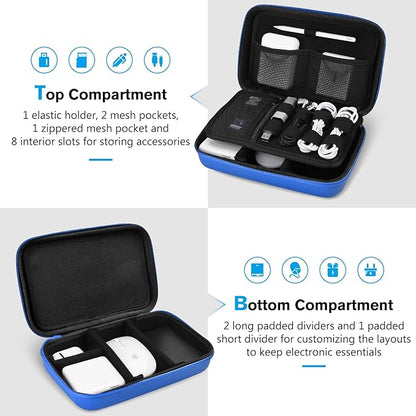 ProCase Hard Travel Electronic Organizer Case for MacBook Power Adapter Chargers Cables Power Bank Apple Magic Mouse Apple Pencil USB Flash Disk SD Card Small Portable Accessories Bag
