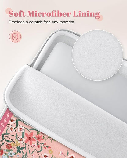 iCasso Pink Laptop Bag 13 inch,Cute Computer Sleeve Bag for Women,13-13.6 inch Laptop Carrying Case Compatible with MacBook Air Pro 13/14, HP Dell ASUS Lenovo Chromebook Notebook