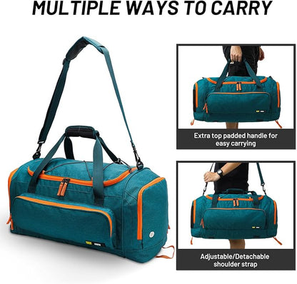 MIER Large Gym Bag for Men Sports Duffle Bag with Shoe Compartment 60L Lightweight Duffel Bags for Workout Fitness Travel