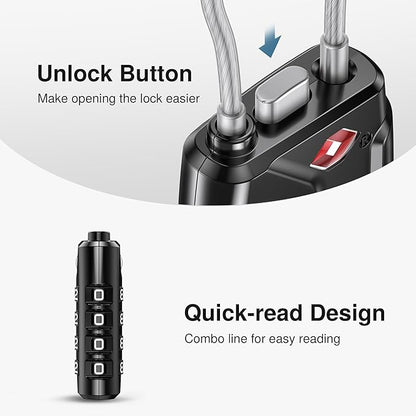 Puroma 6 Pack TSA Approved Luggage Locks, 4 Digit Combination Travel Locks Resettable Code Lock with Zinc Alloy Body for Suitcase, Toolbox, Backpack, Bag, Gym Locker (Basic Black)