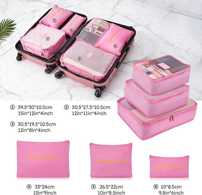 Luggage Sets 2 Piece, 20 Inch 28 Inch ABS Hardshell Suitcase Set with Spinner Wheels, Carry On and Checked Luggage for Women and 6 Piece Travel Organize Bags