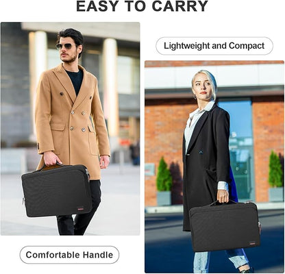18.5 Inch Portable Monitor Case, 18.5 inch Laptop Protective Carrying Cover with PU Handle, Large Accessory Pocket and Water Resistant for Travel Monitor Bag Display Screen Sleeve, Black