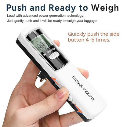 Battery-Free Luggage Scale, Suitcase Scale for Travel, 110 lbs/50 kg, Portable Handheld Weight Scale, No Batteries Needed