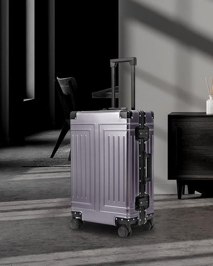 All Aluminum Carry On Luggage，Cut from Whole Aluminum Sheet，22x14x9 Airline Approved ，（3rd Generation，Premium Metal zipperless suitcase ） (grey, 24inch)