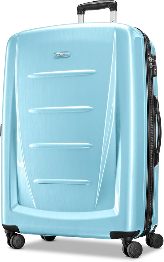 Samsonite Winfield 2 Hardside Expandable Luggage with Spinner Wheels, Ice Blue, Checked-Large 28-Inch