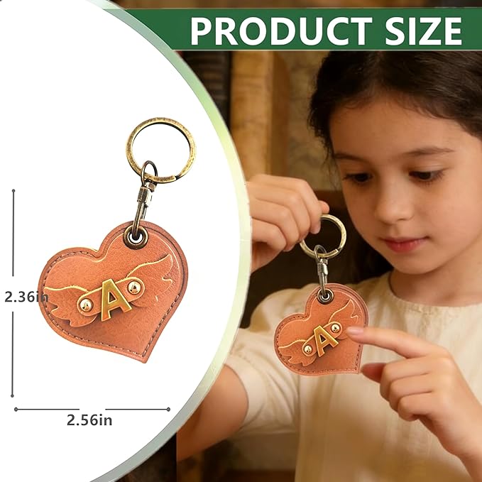 Initial Letter Leather Alphabet Keychain Holder Case Compatible with AirTag,Cute Protective Air Tag Cover with Bronze Keyring,Anti-Scratch Finder GPS Tracker Case for Pets Keys Wallet Luggage(A)