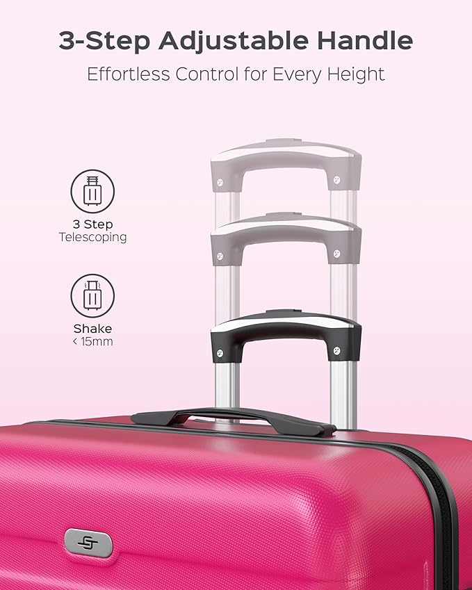 Suitour Luggage Sets 5 Piece Hardshell Suitcases with Spinner Wheels TSA Lock, Lightweight ABS Carry On Suitcase Set for Travel Business