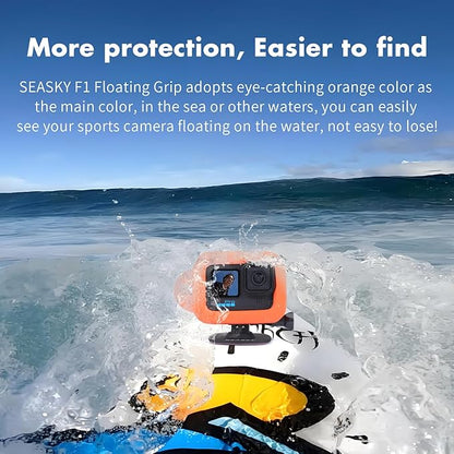 SEASKY Floating Floaty Protector Case & A1 Flexible Adhesive Mount Kit Accessories for Gopro Hero 13/12/11//10/9 Black Sports Action Camera
