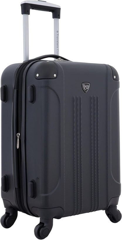 Travelers Club Chicago Hardside Expandable Spinner Luggage, Black, 20" Carry-On