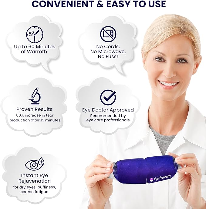Self Heating Warm Compress for Dry Eyes, Steam Eye Mask I Heated Fast Relief for Stye, Puffy Sensitive Eyes - Long Lasting Moist Heat for Sleep, 15 Pack