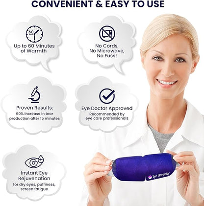 Self Heating Warm Compress for Dry Eyes, Steam Eye Mask I Heated Fast Relief for Stye, Puffy Sensitive Eyes - Long Lasting Moist Heat for Sleep, 15 Pack