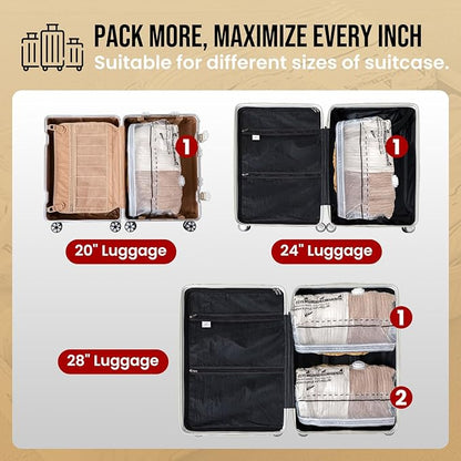 TAILI 10 Pack Cube Vacuum Storage Bags, Medium Size (25x19x11 inch), Vacuum Seal Bags for Clothing, Travel Compression Packing for Clothes, Blankets, Baby Clothes, Travel Essential