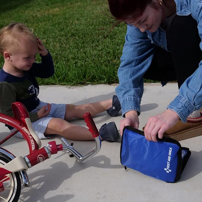 First Aid Only 298 Piece All-Purpose Emergency First Aid Kit for Home, Office, Car, Apartment, Dorm, and Camping, Travel-Friendly Compact Pouch Fits in Backpacks, Suitcases, Cabinets, and Drawers