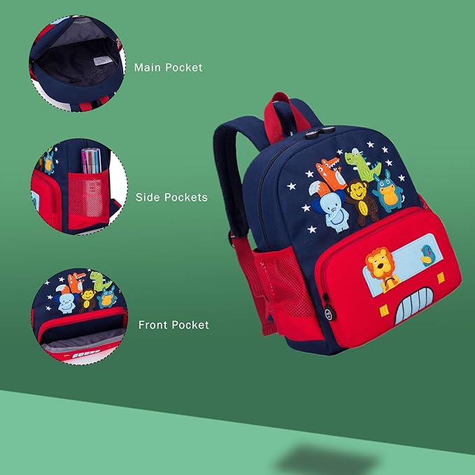 willikiva Cute Zoo 3d Kids Backpack for Boys and Girls Toddler Backpack Bags(Red Small Size,Age 1-2)