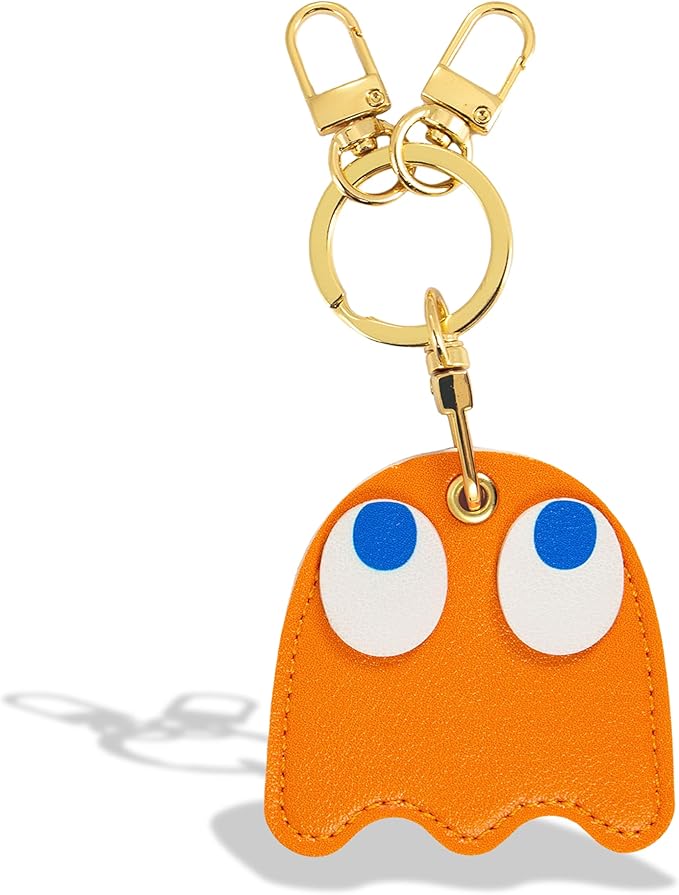 Sonix Keychain Case Compatible with Apple AirTag | Protective AirTag Cover Keychain Charm | Pac-Man Classic - Clyde (Orange)