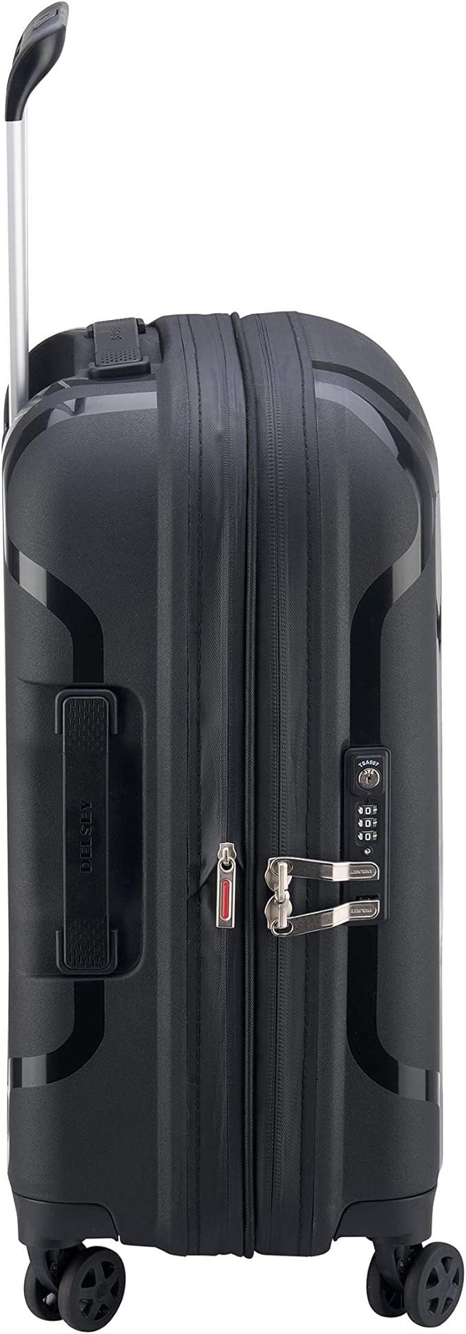DELSEY PARIS Clavel Hardside Expandable Luggage with Spinner Wheels, Black, Carry-On 19 Inch