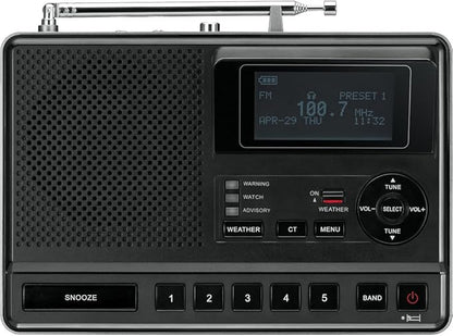 Sangean CL-100 NOAA, S.A.M.E and Public Alert Certified Weather Alert Table-Top Radio with AM/FM-RBDS, and EEPROM Back Up for Preset Stations