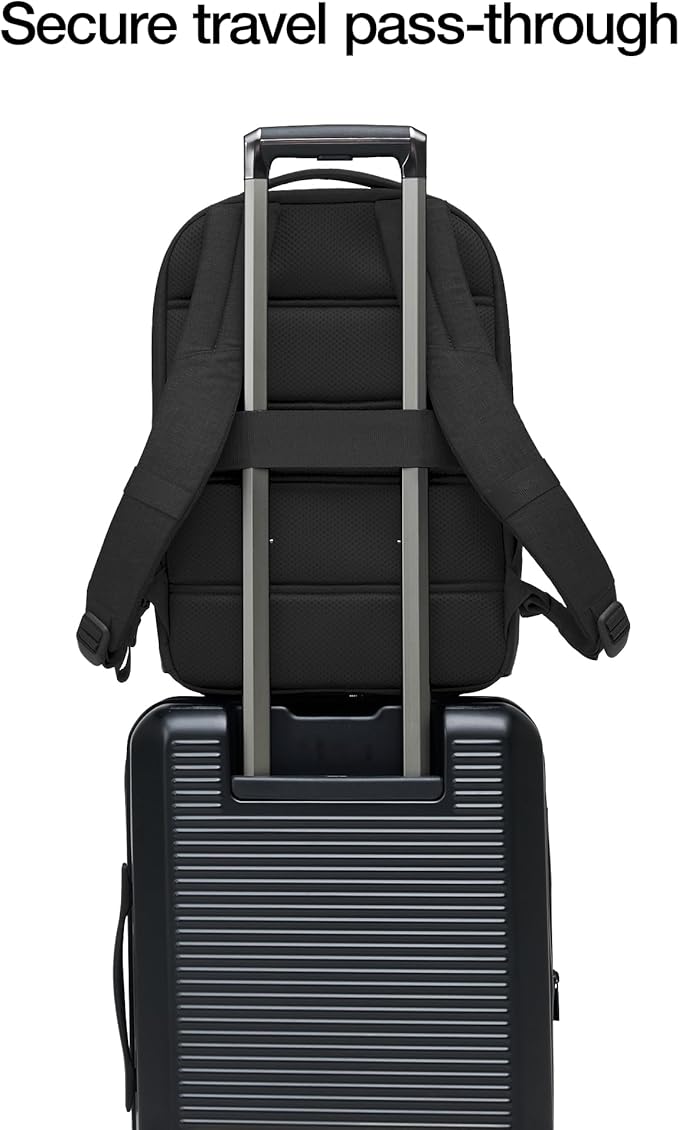Incase Crosstown Backpack – 20L Everyday Laptop Backpack for Work, Travel – 16" Faux Fur Laptop Sleeve, External Front Pocket, Water Bottle Pockets, Travel Pass Through - Black