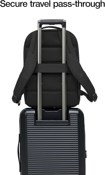 Incase Crosstown Backpack – 20L Everyday Laptop Backpack for Work, Travel – 16" Faux Fur Laptop Sleeve, External Front Pocket, Water Bottle Pockets, Travel Pass Through - Black