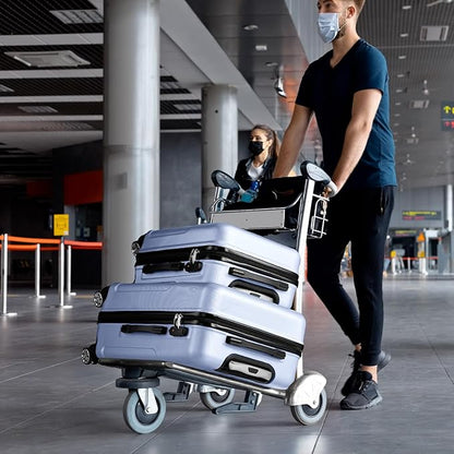 Karl home Luggage Sets 3 Piece, ABS Hardside Suitcase Set with Double Spinner Wheels & TSA Lock for Travel Business, 3-Piece Set (20/24/28), Sea Blue