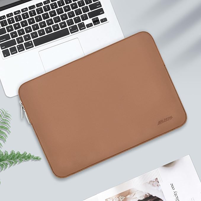 MOSISO Laptop Case 13.3 inch, 13-13.3 inch Laptop Sleeve Bag Compatible with MacBook Air/Pro 13/Pro 14 M5 M4 M3 M2 M1, HP Dell ASUS Lenovo, Neoprene Computer Sleeve Bag with Small Case, Brown