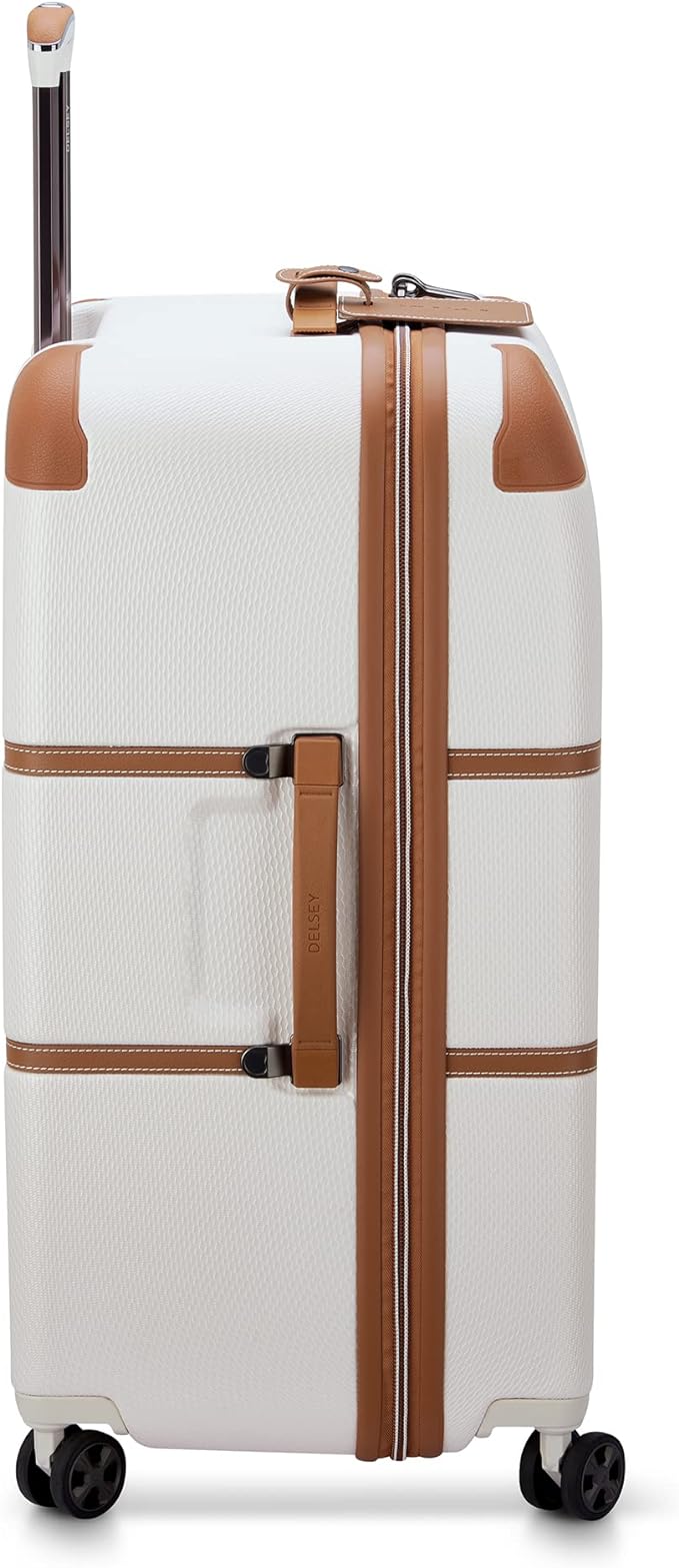 DELSEY PARIS Chatelet Air 2.0 Hardside Luggage Trunk with Spinner Wheels, Angora, Checked-26 Inch Trunk