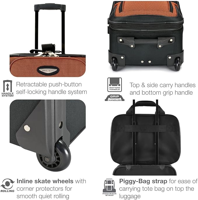 Travel Select Amsterdam Softside Expandable Luggage with Rolling Wheels, Gray, 25-Inch Medium