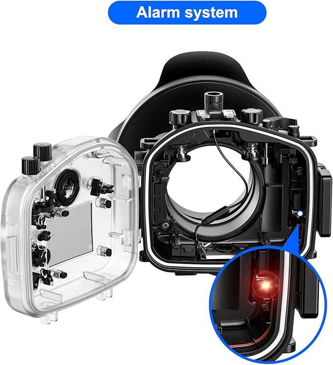 Sea frogs Underwater Camera Case Compatible with Sony A7RV for FE 24-105 F4 GOSS with Wide Angle Fisheye Lens IPX8 40m/130ft Maximum Diving Depth A7R-5 Waterproof Camera Housing for Diving A7R-V