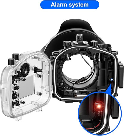 Sea frogs Underwater Camera Case Compatible with Sony A7RV for FE 24-105 F4 GOSS with Wide Angle Fisheye Lens IPX8 40m/130ft Maximum Diving Depth A7R-5 Waterproof Camera Housing for Diving A7R-V