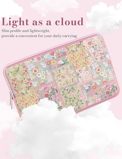 iCasso Laptop Sleeve 13 inch for MacBook Air 13-13.6 inch M3/M2/M1, Cute Laptop Sleeve for MacBook Pro 13 inch, Slim Protective Travel Carrying Case for MacBook Pro 14'', Chromebook, HP, Dell, Pink