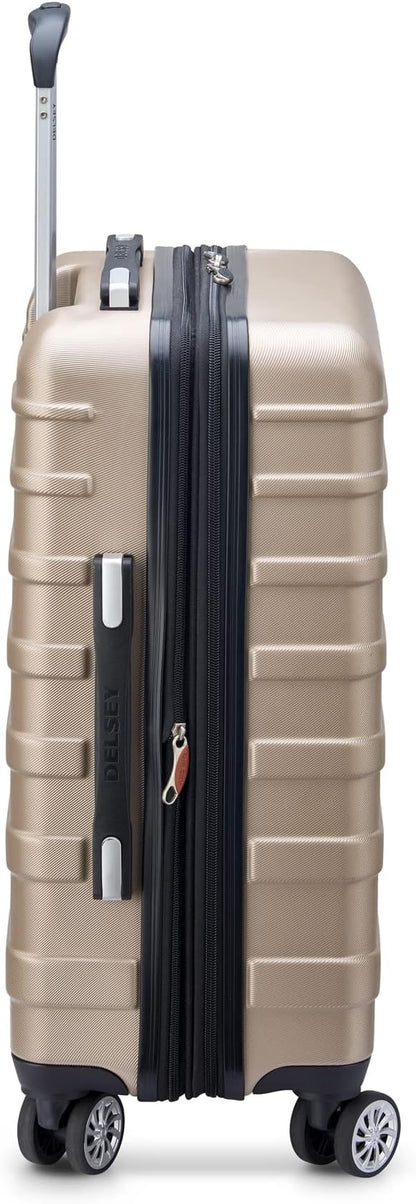 DELSEY PARIS Margot Hardside 3-Piece Set, Expandable Luggage with 4 Spinner Wheels, Lightweight Suitcase, 21" Carry-On, 24" Checked Medium, 28" Checked Large, Gold