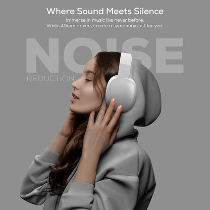 Gabba Goods Wireless Over Ear Bluetooth Headphones with Microphone - Wireless Headset -Noise Reduction - Bluetooth, Wired,Built in Micro SD for Travel, Home, Work TV,PC,Gaming,Cellphone (Silver)